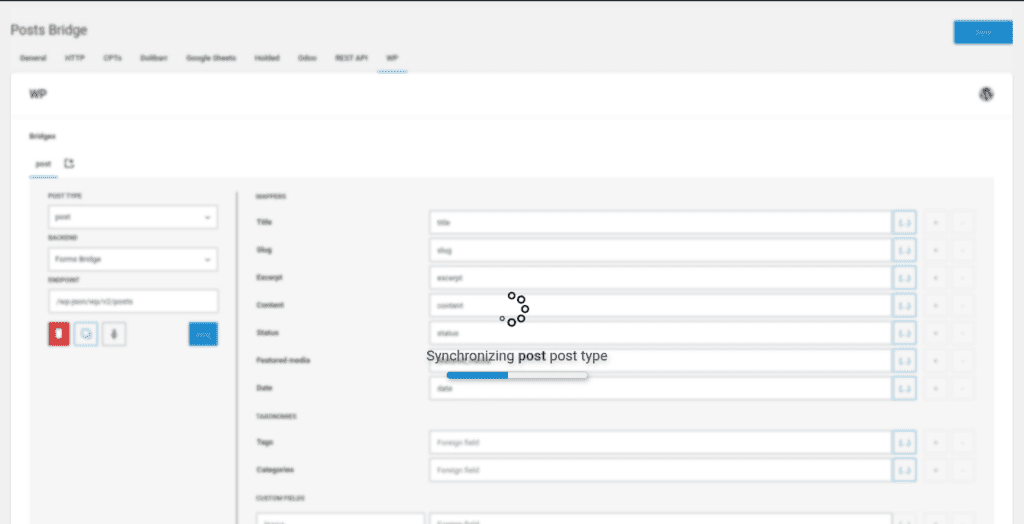 Ajax synchronization progress bar